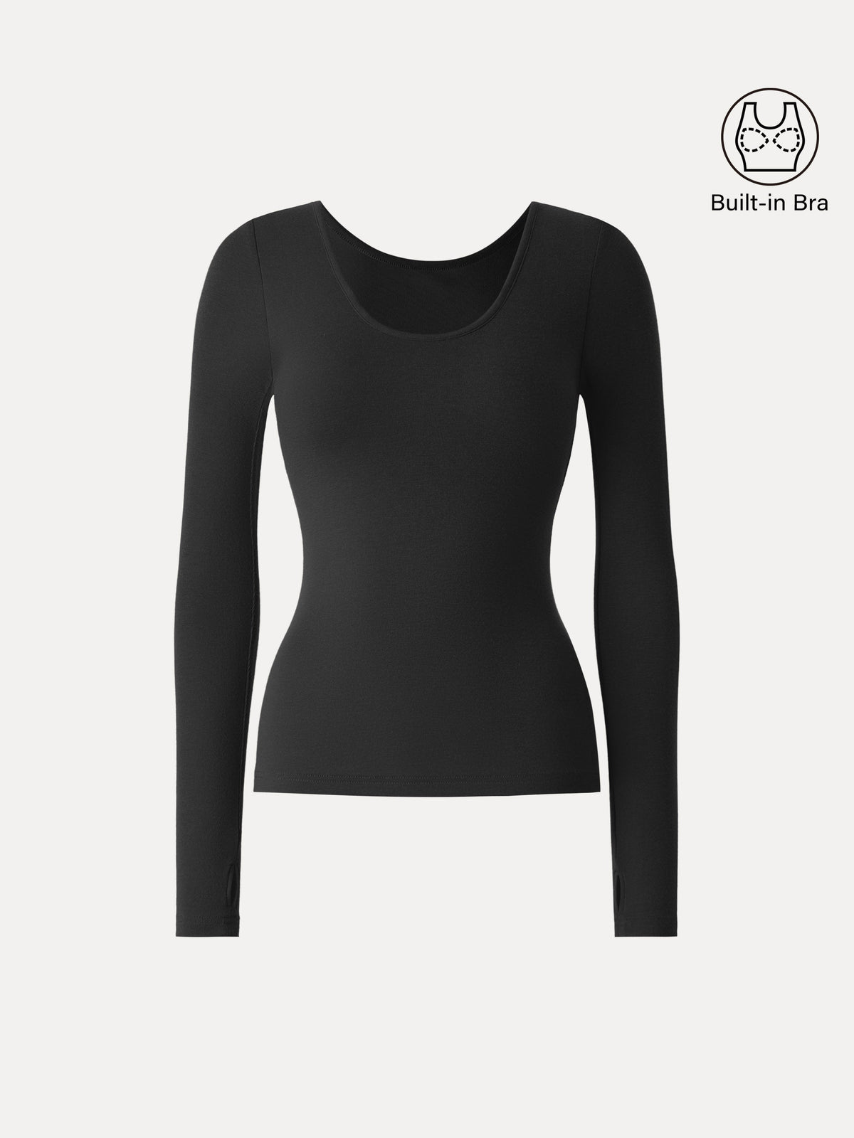 Lyocell Cashmere Scoop Neck Thumbhole Brami