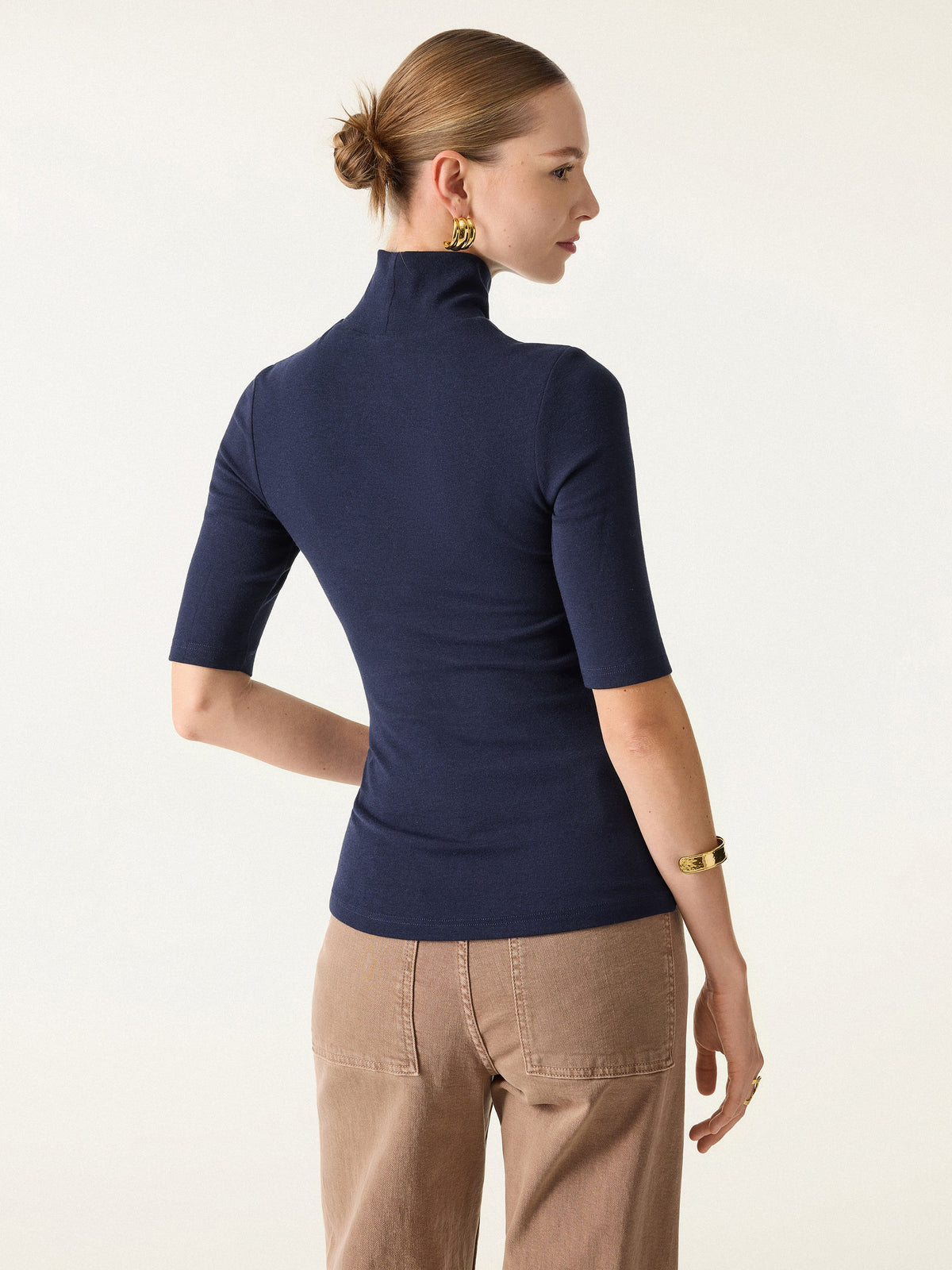 2Pcs Set Essential Turtleneck Elbow Length Sleeve Brami