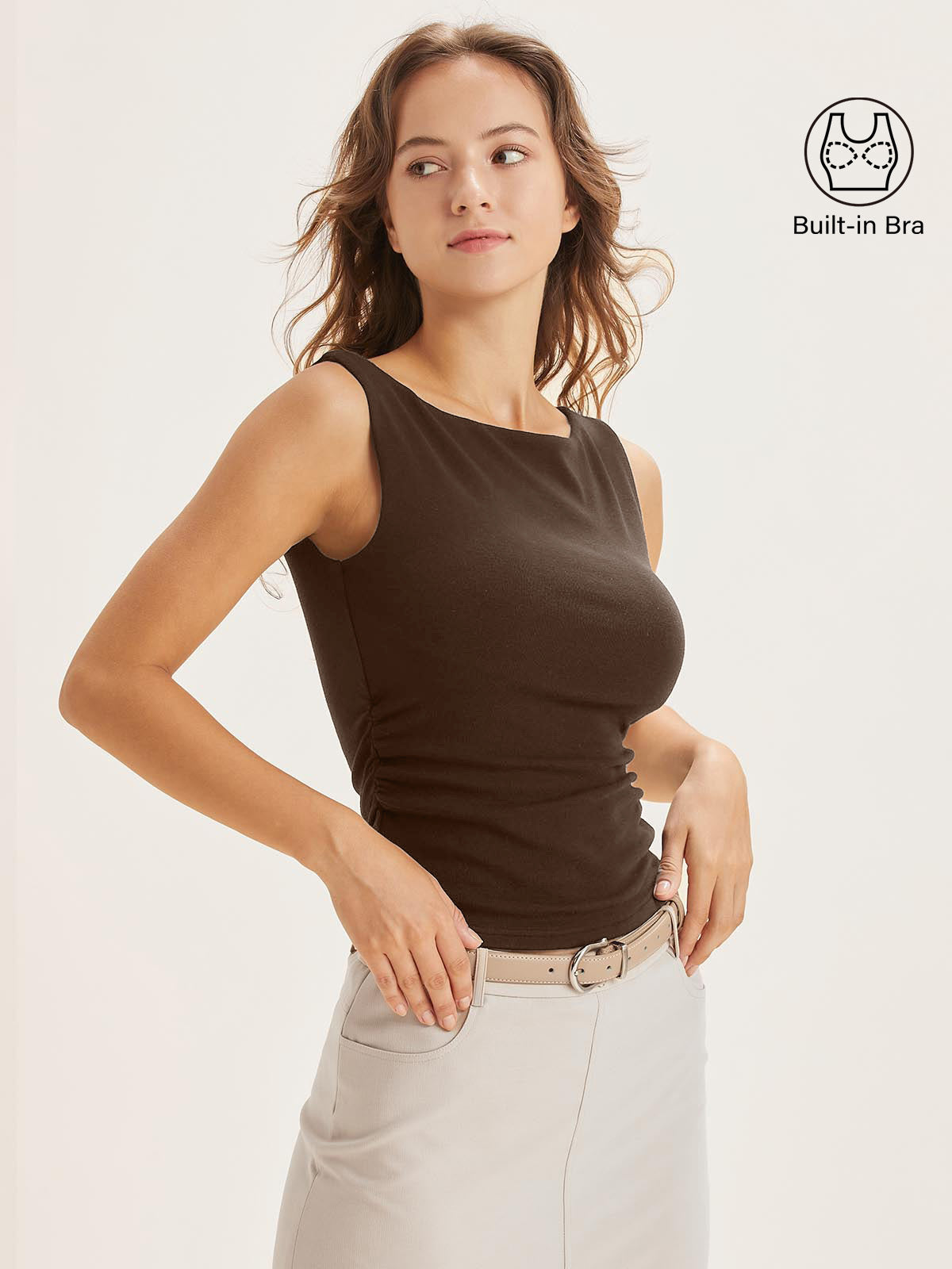 Boat Neck Brami Tank Top