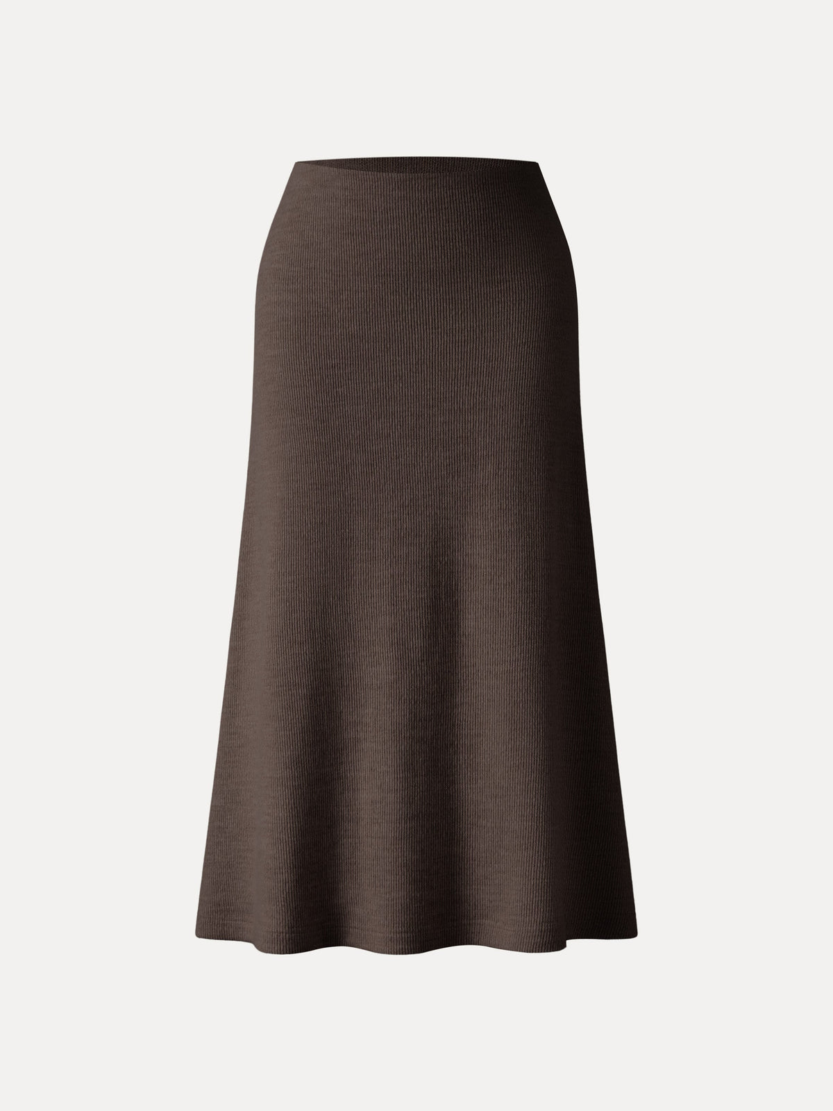 Invisible Slimming Waistband Ribbed Midi Pull-on Skirt