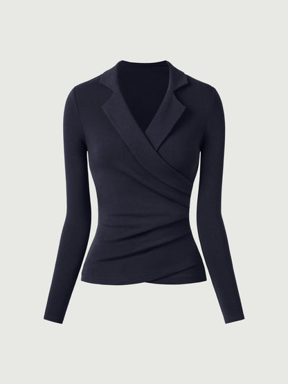 Collared Surplice Top