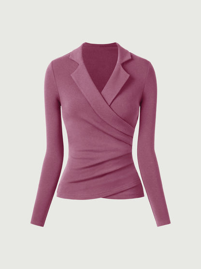 Collared Surplice Top