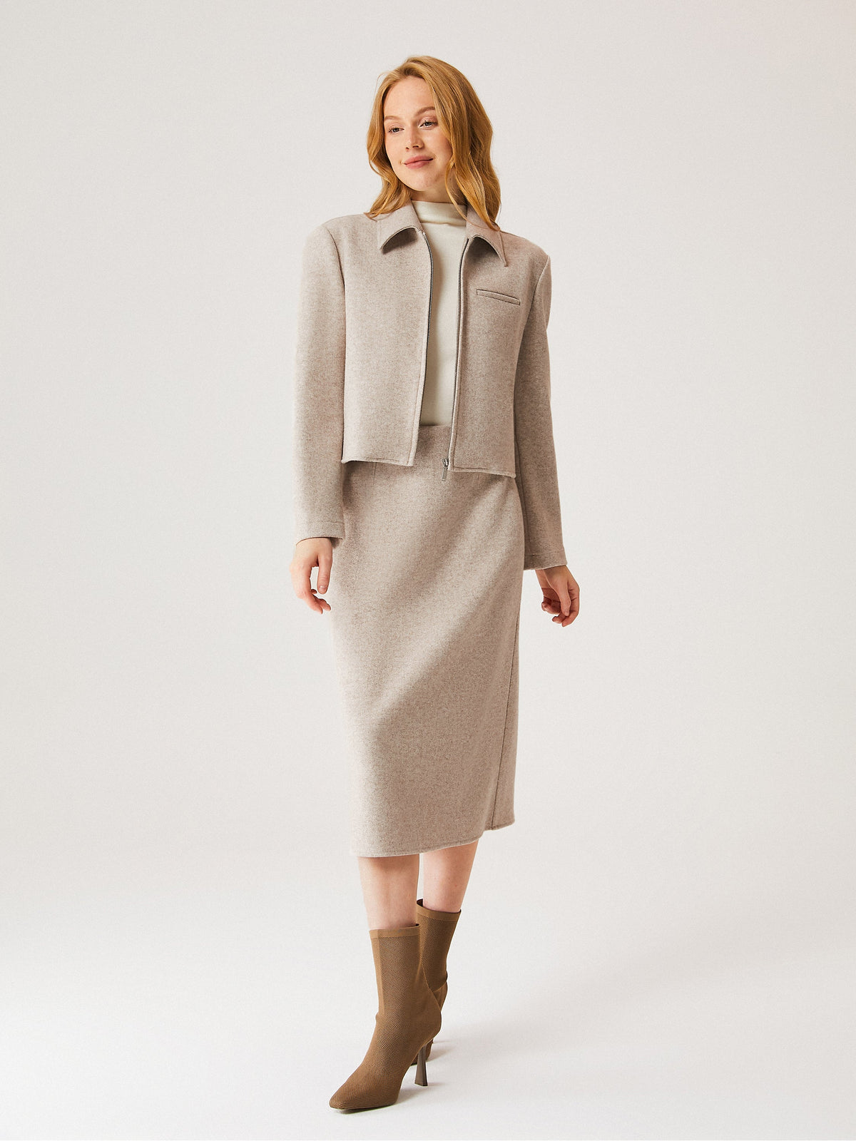 Full-Zip Cropped Jacket