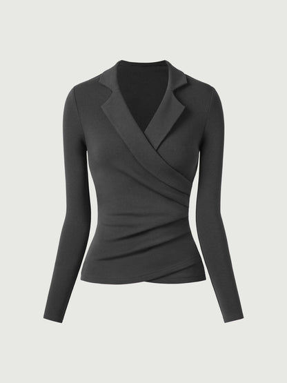 Collared Surplice Top