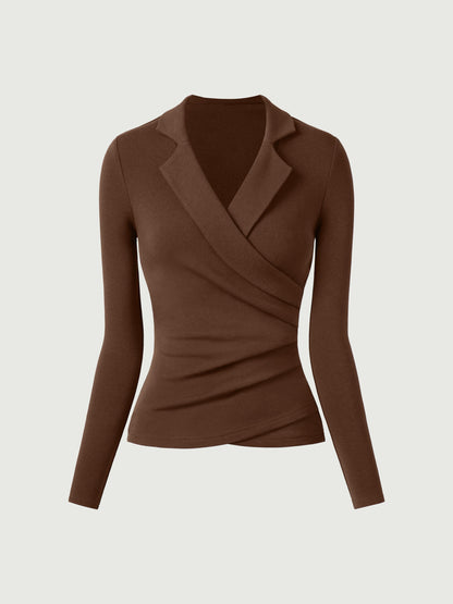 Collared Surplice Top