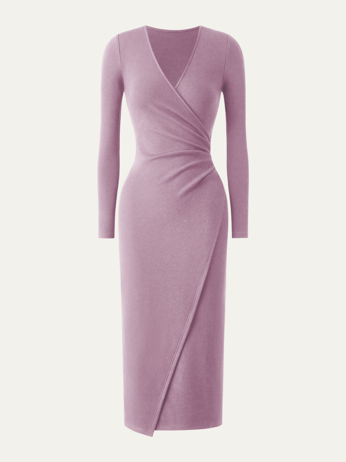 Surplice Wrap Long Sleeve Dress