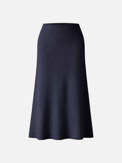 Invisible Slimming Waistband Ribbed Midi Pull-on Skirt