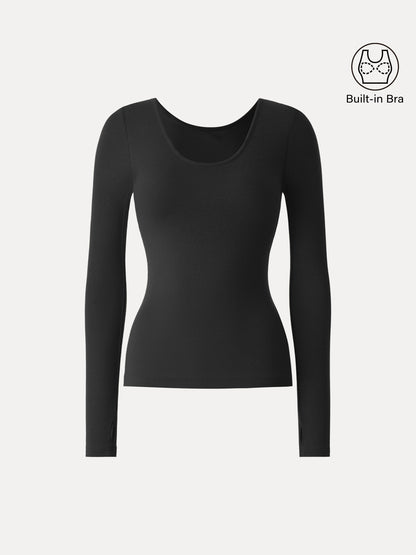 Lyocell Cashmere Scoop Neck Thumbhole Brami