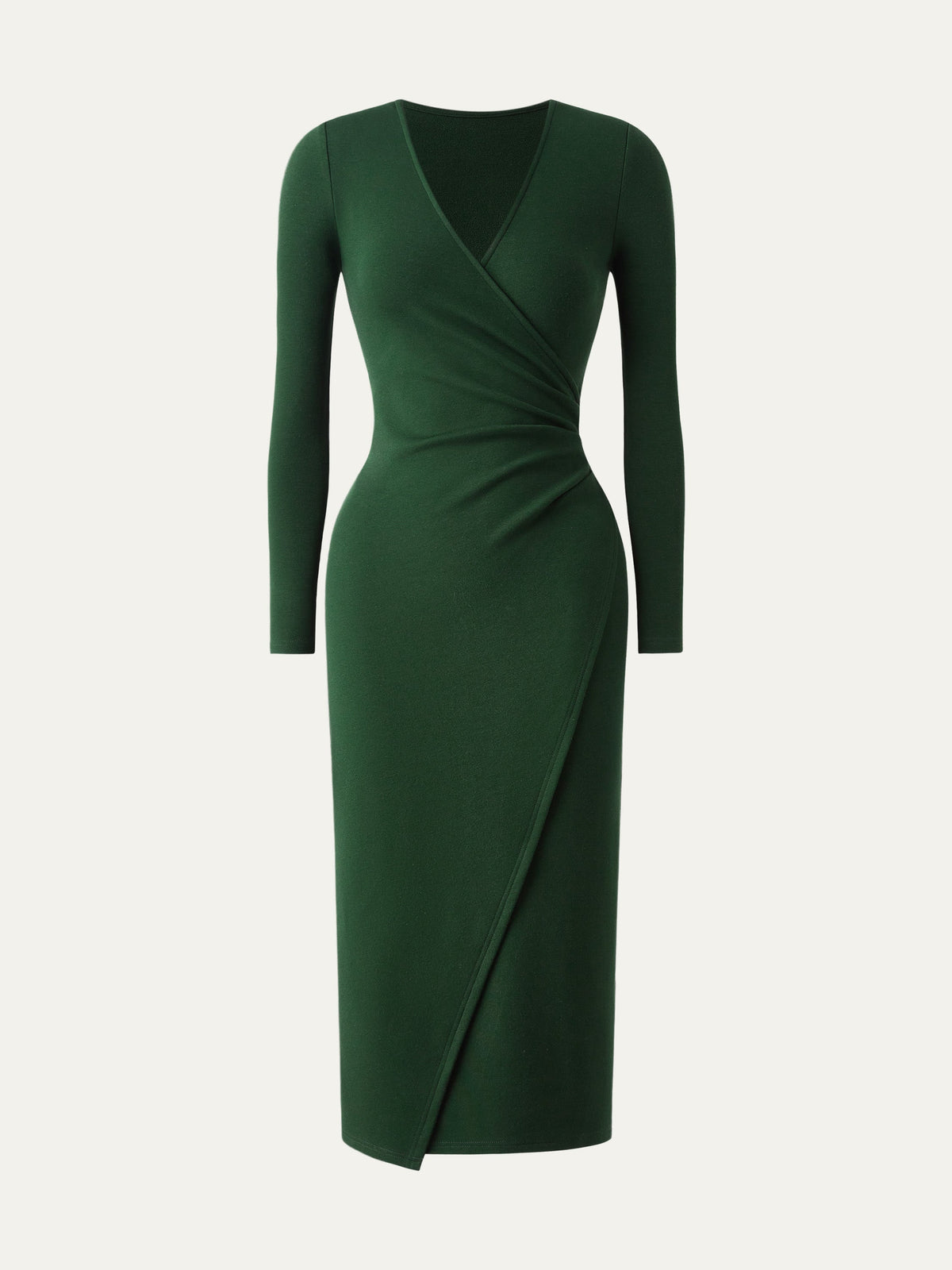 Surplice Wrap Long Sleeve Dress