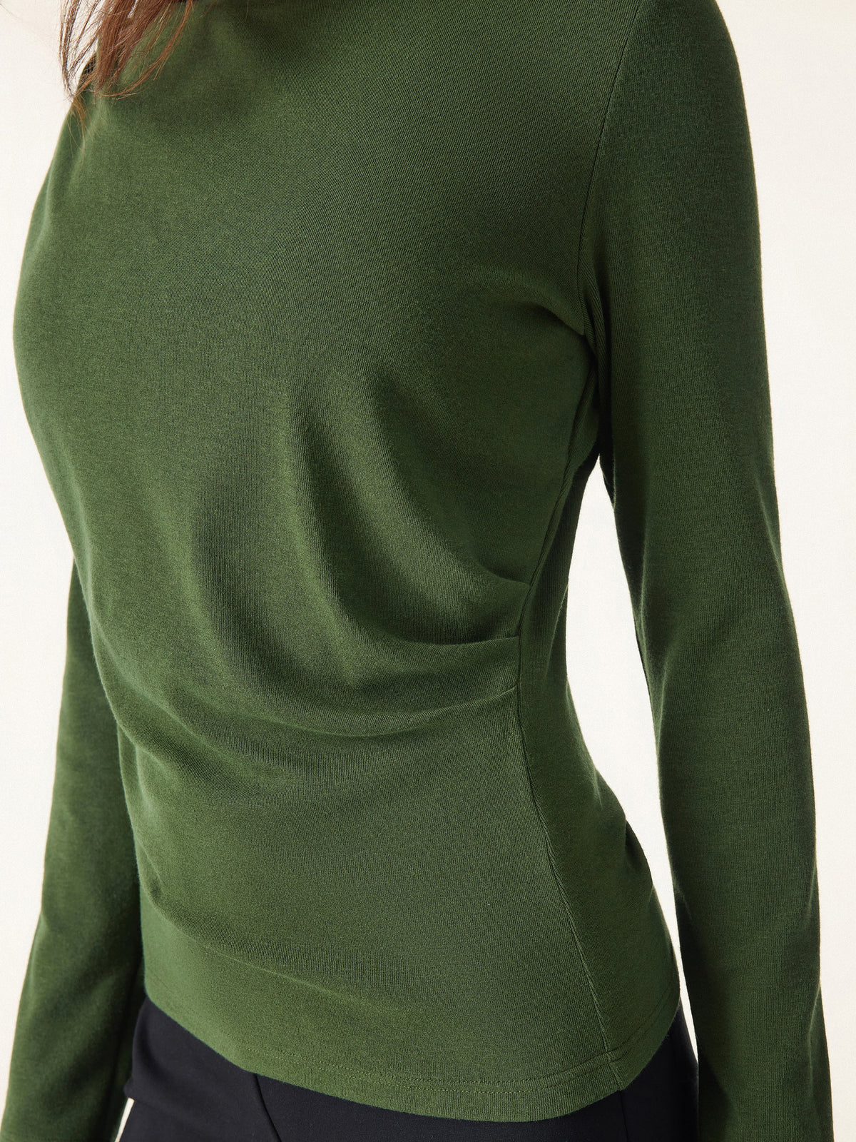 Light Warm Crewneck Tucked Top