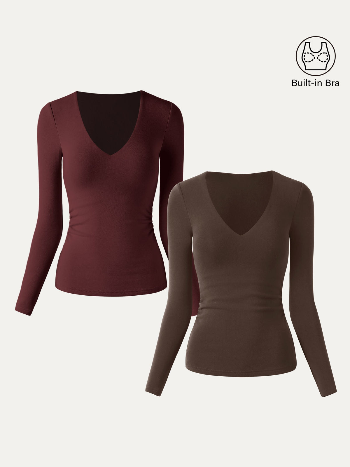 V-Neck Ruched Sides Brami Top
