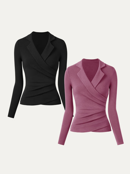 Collared Surplice Top