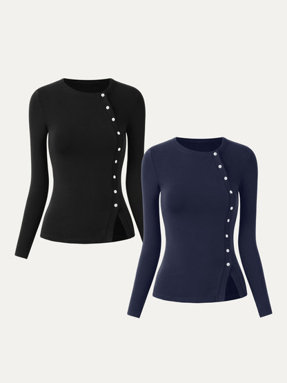 Asymmetrical Placket Top