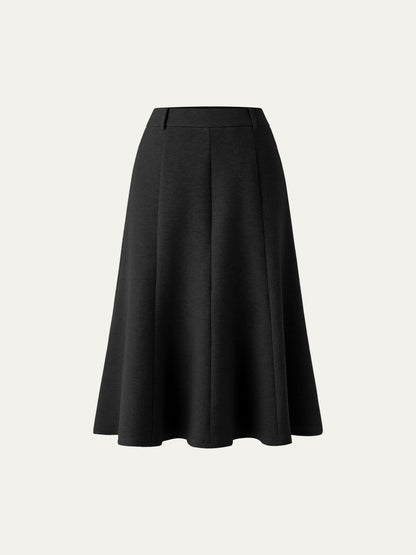 High Waisted Umbrella Hem Midi Skirt