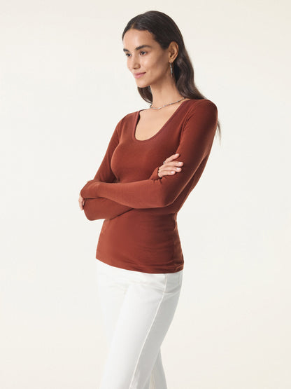 Lyocell Cashmere Scoop Neck Thumbhole Brami