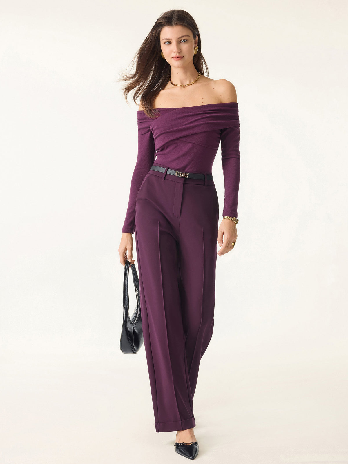 Light Warm Criss Cross Off-Shoulder Brami Top