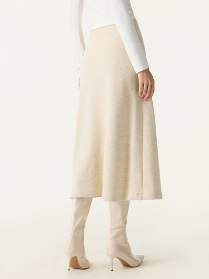 Invisible Slimming Waistband Ribbed Midi Pull-on Skirt