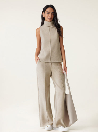 High Waisted Straight Leg Pull On Pant