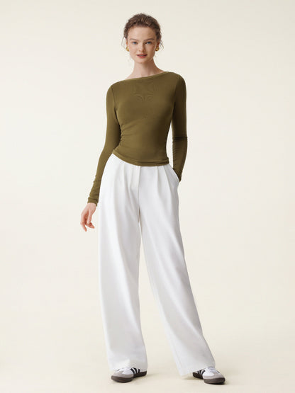 Boatneck Long Sleeve Brami Top