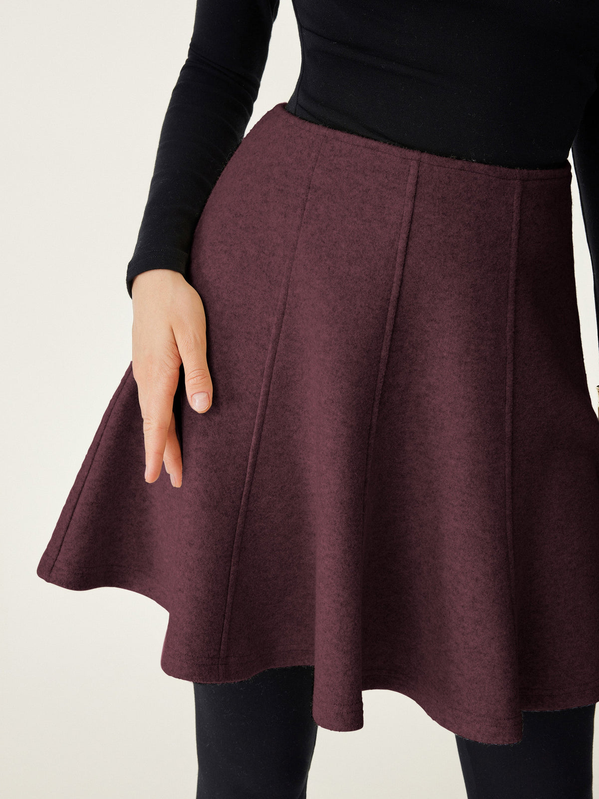 High Waisted Flare Hem Mini Skirt