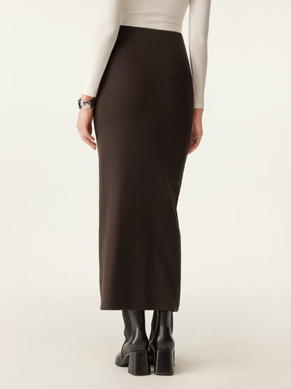 MaxWarm Ruched Side Pencil Maxi Skirt