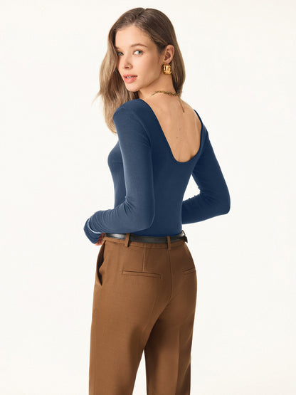 Essential Lyocell Cashmere Multi-Wear Long Sleeve Top with Thumbholes