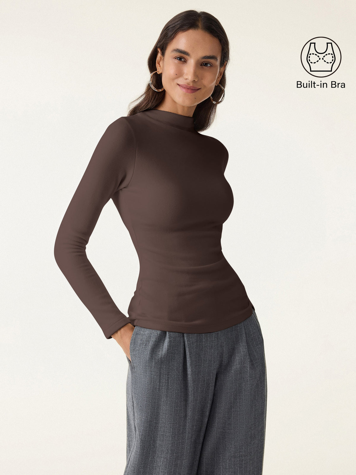 MaxWarm Brushed Mockneck Long Sleeve Brami