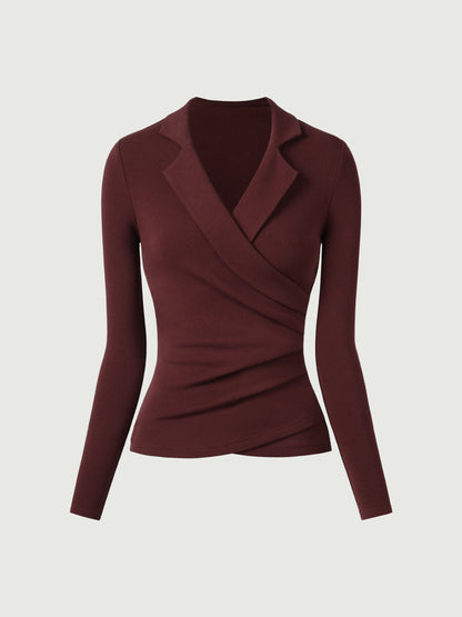 Collared Surplice Top