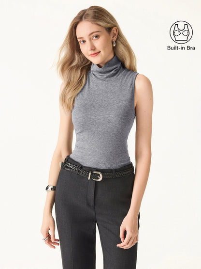 Lyocell Cashmere Sleeveless Turtleneck Brami