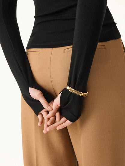 Essential Lyocell Cashmere Multi-Wear Long Sleeve Top with Thumbholes