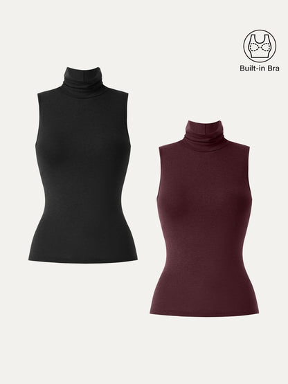 Lyocell Cashmere Sleeveless Turtleneck Brami