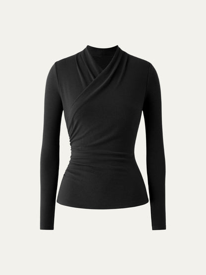 2Pcs Set Surplice Long Sleeve Top