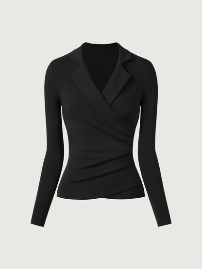 Collared Surplice Top