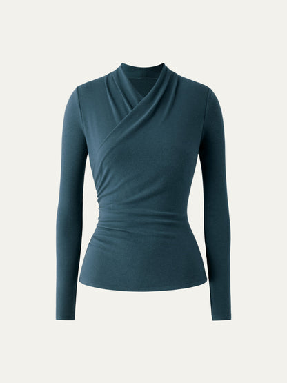 2Pcs Set Surplice Long Sleeve Top