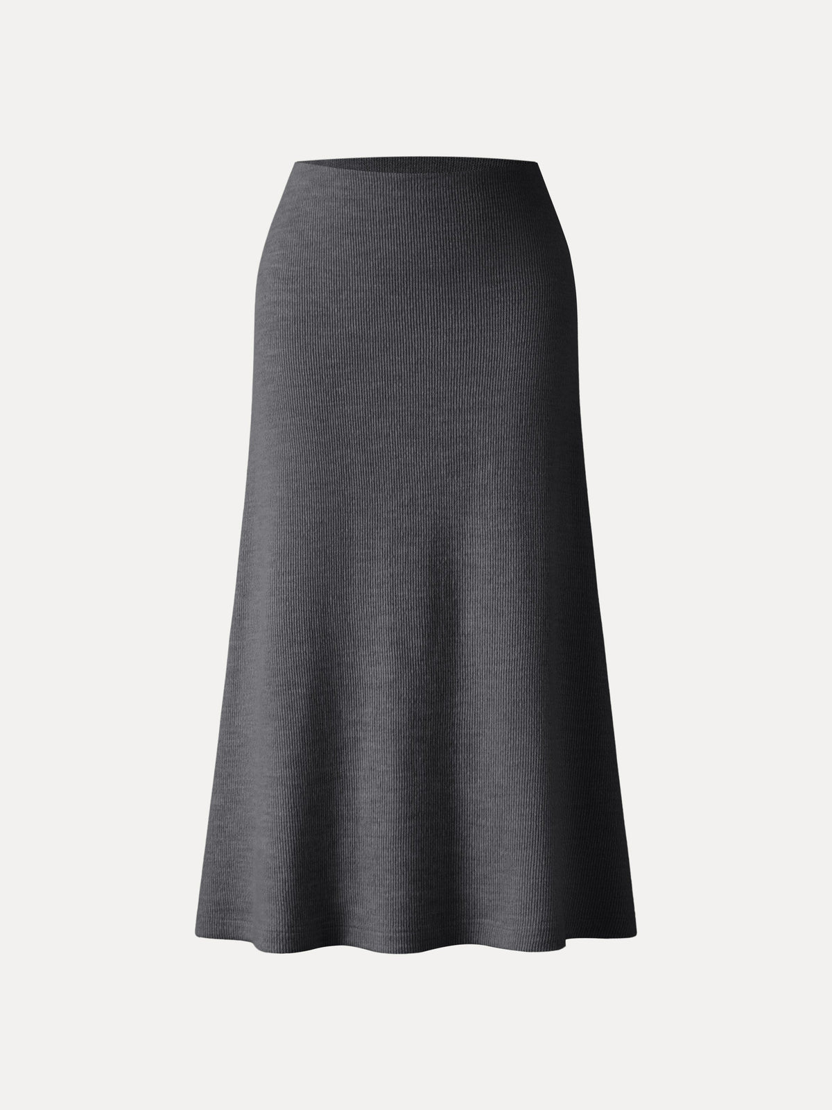 Invisible Slimming Waistband Ribbed Midi Pull-on Skirt