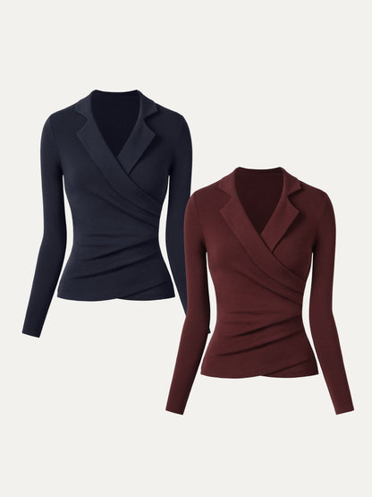 Collared Surplice Top