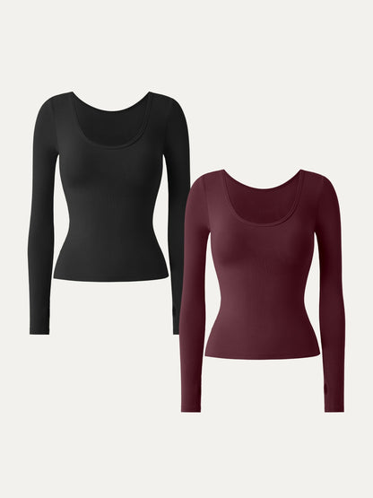 Essential Lyocell Cashmere Multi-Wear Long Sleeve Top with Thumbholes