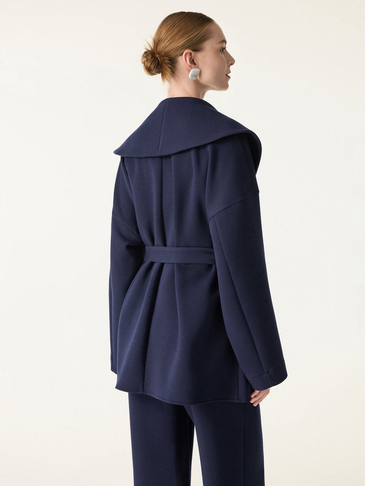Belted Shawl Collar Robe Jacket with Pockets