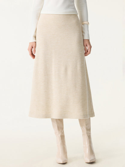 Invisible Slimming Waistband Ribbed Midi Pull-on Skirt