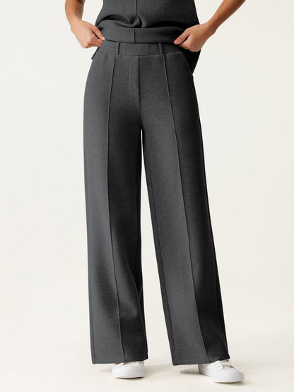 High Waisted Straight Leg Pull On Pant