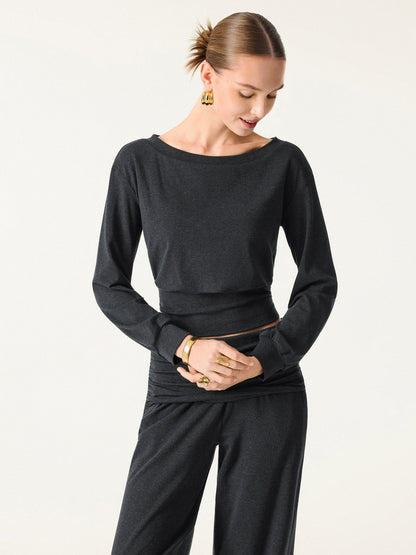 Non-Itchy Wool Blend Boatneck Brami