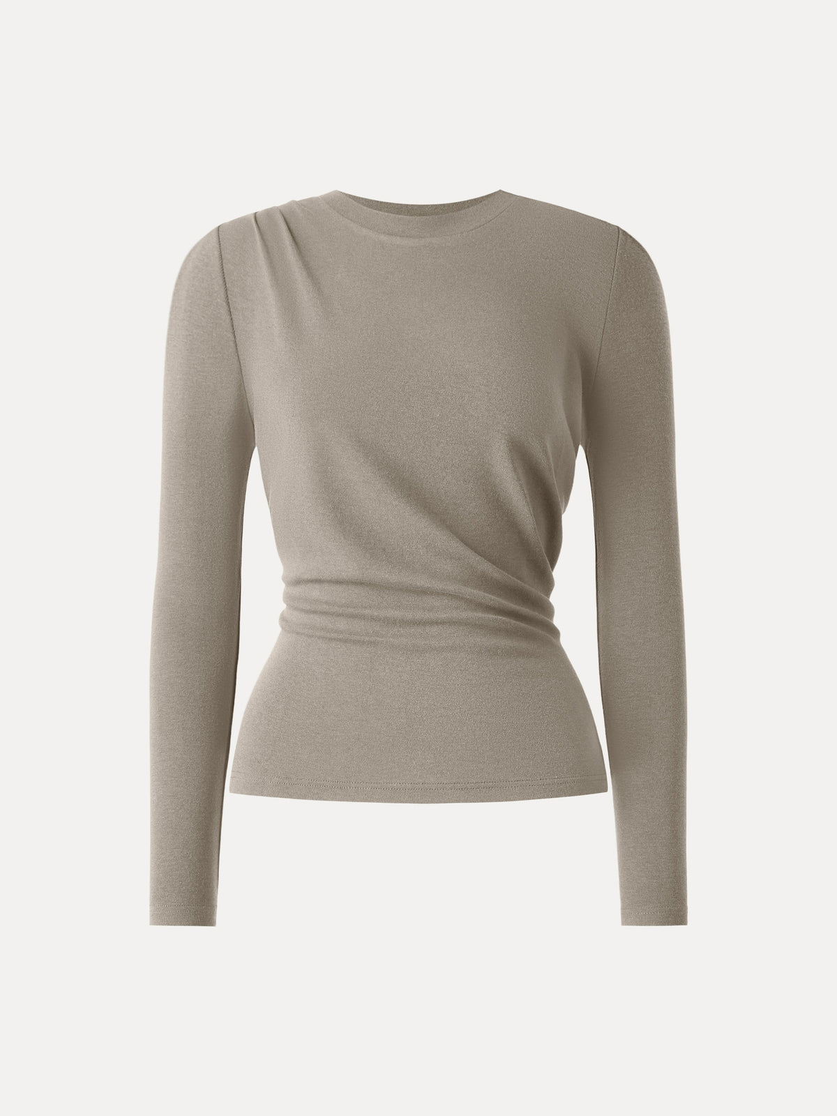 Light Warm Crewneck Tucked Top