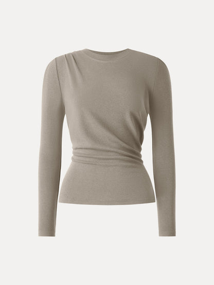Light Warm Crewneck Tucked Top