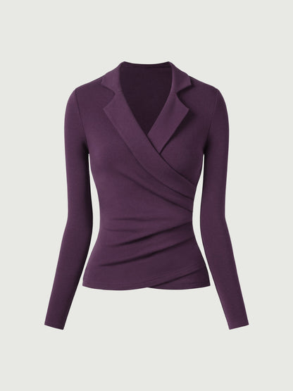 Collared Surplice Top