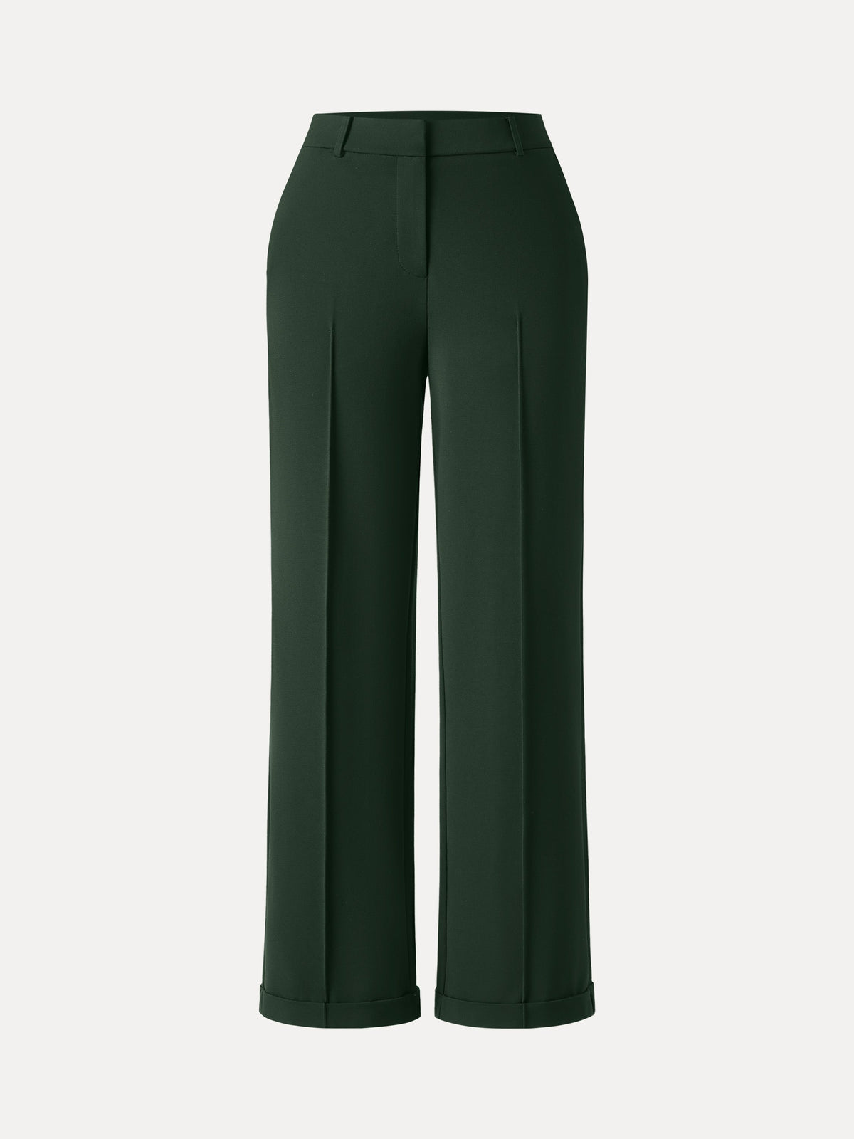 Stretch Ponte High Rise Straight Leg Pintuck Trousers