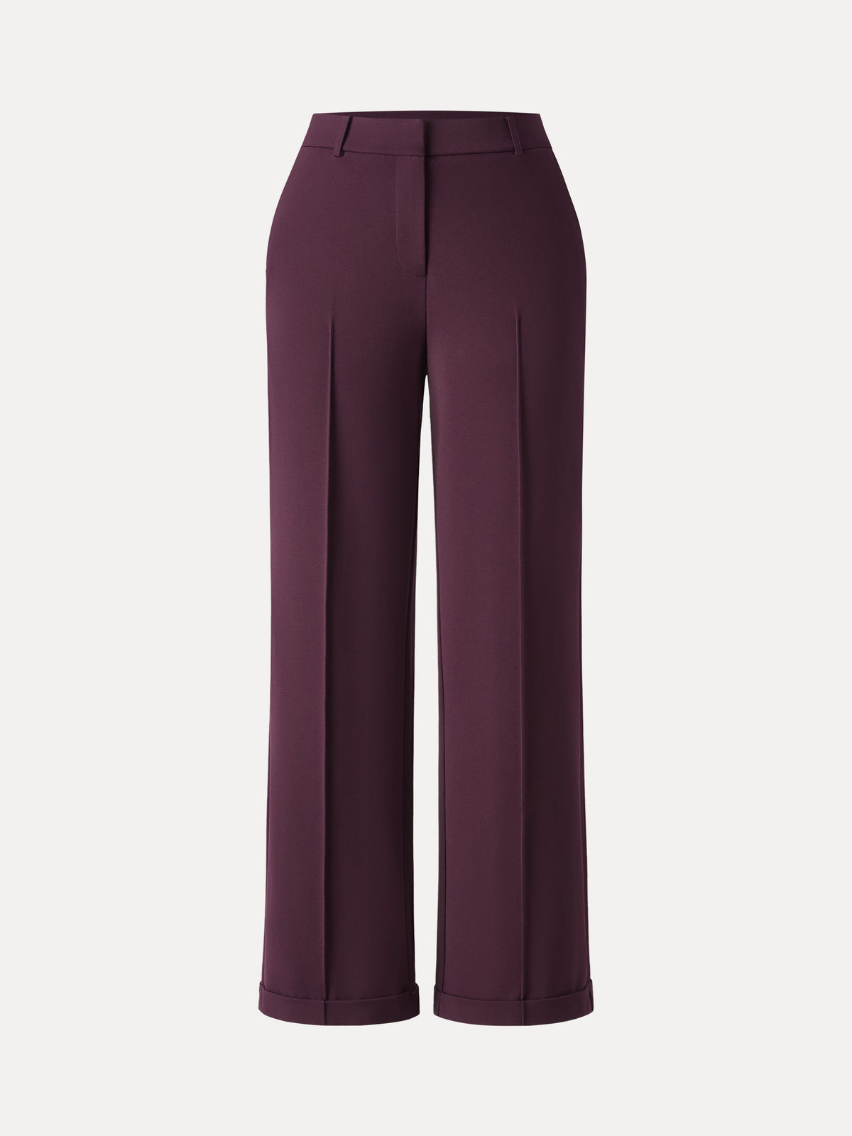 Stretch Ponte High Rise Straight Leg Pintuck Trousers