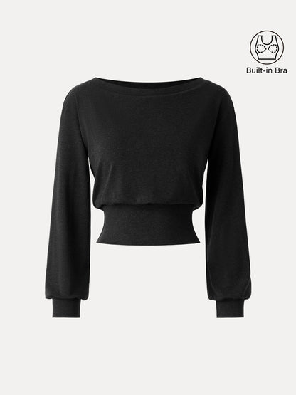 Non-Itchy Wool Blend Boatneck Brami