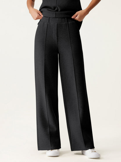 High Waisted Straight Leg Pull On Pant