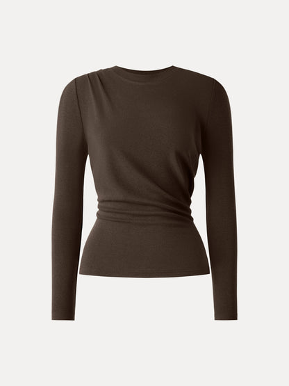 Light Warm Crewneck Tucked Top