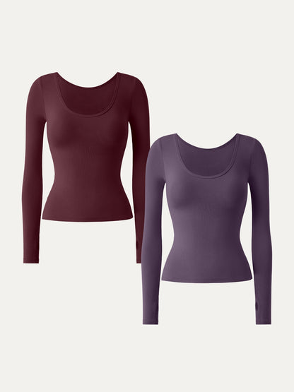 Essential Lyocell Cashmere Multi-Wear Long Sleeve Top with Thumbholes